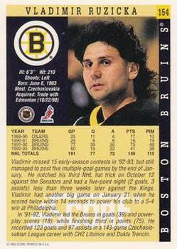 1993-94 Score #154 Vladimir Ruzicka Back