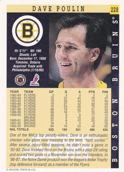 1993-94 Score #228 Dave Poulin Back