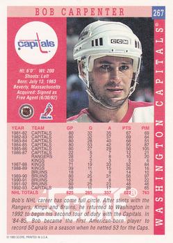 1993-94 Score #267 Bob Carpenter Back