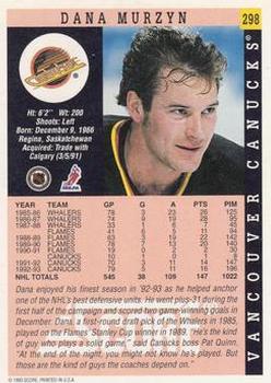 1993-94 Score #298 Dana Murzyn Back