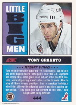 1993-94 Score #444 Tony Granato Back