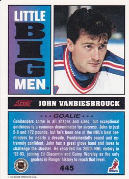 1993-94 Score #445 John Vanbiesbrouck Back