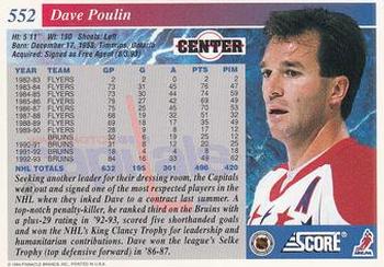 1993-94 Score #552 Dave Poulin Back