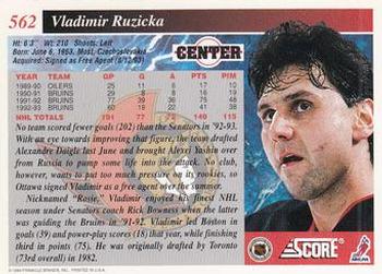 1993-94 Score #562 Vladimir Ruzicka Back