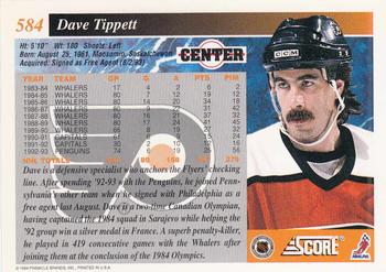 1993-94 Score #584 Dave Tippett Back