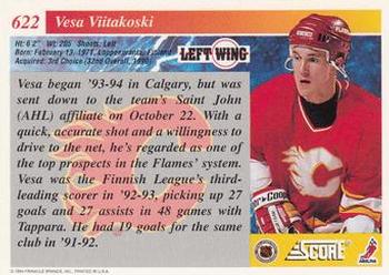 1993-94 Score #622 Vesa Viitakoski Back