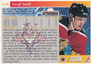 1993-94 Score #646 Geoff Smith Back