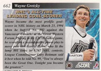 1993-94 Score #662 Wayne Gretzky Back