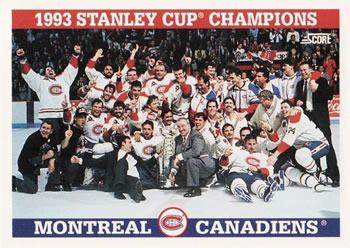 1993-94 Score #487 1993 Stanley Cup Champions Front