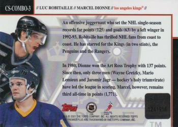 2000-01 Topps Premier Plus - Club Signings #CS-COMBO-3 Luc Robitaille / Marcel Dionne Back