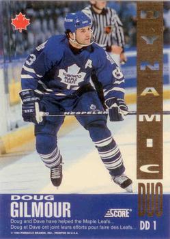 1993-94 Score Canadian - Dynamic Duos Canadian #DD 1 Doug Gilmour / Dave Andreychuk Front