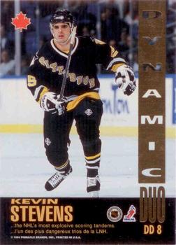 1993-94 Score Canadian - Dynamic Duos Canadian #DD 8 Mario Lemieux / Kevin Stevens Back