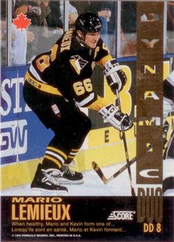 1993-94 Score Canadian - Dynamic Duos Canadian #DD 8 Mario Lemieux / Kevin Stevens Front