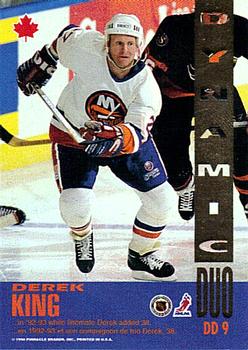 1993-94 Score Canadian - Dynamic Duos Canadian #DD 9 Pierre Turgeon / Derek King Back