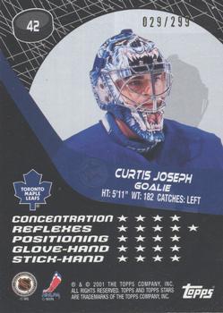 2000-01 Topps Stars - Blue #42 Curtis Joseph Back
