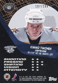 2000-01 Topps Stars #63 Kimmo Timonen Back