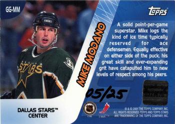 2000-01 Topps Stars - Game Gear Autographs #GG-MM Mike Modano Back