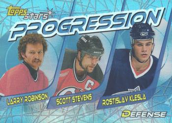 2000-01 Topps Stars - Progression #P7 Larry Robinson / Scott Stevens / Rostislav Klesla Front