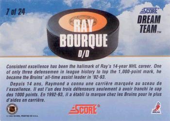 1993-94 Score Canadian - Dream Team #7 Ray Bourque Back