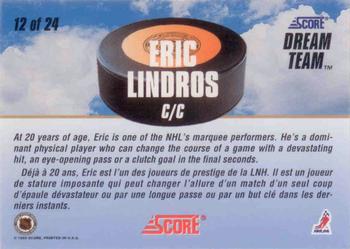 1993-94 Score Canadian - Dream Team #12 Eric Lindros Back