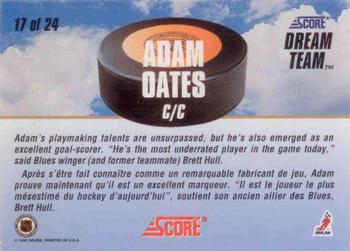 1993-94 Score Canadian - Dream Team #17 Adam Oates Back