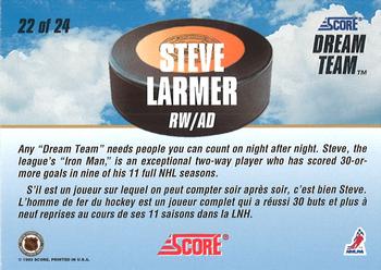 1993-94 Score Canadian - Dream Team #22 Steve Larmer Back