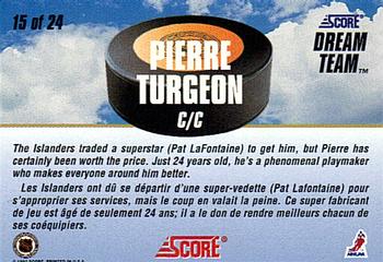 1993-94 Score Canadian - Dream Team #15 Pierre Turgeon Back