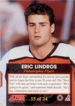 1993-94 Score - The Franchise #15 Eric Lindros Back