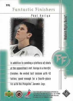 2000-01 Upper Deck - Fantastic Finishers #FF1 Paul Kariya Back