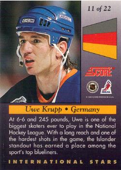 1993-94 Score - International Stars #11 Uwe Krupp Back
