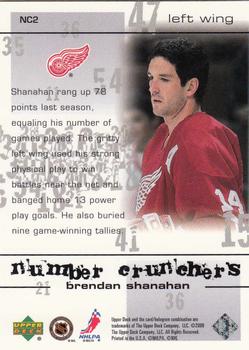 2000-01 Upper Deck - Number Crunchers #NC2 Brendan Shanahan Back