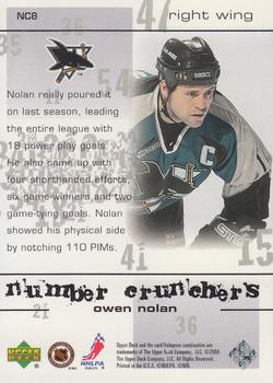 2000-01 Upper Deck - Number Crunchers #NC8 Owen Nolan Back