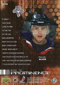 2000-01 Upper Deck - Rise to Prominence #RP2 Pavel Bure Back