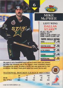 1993-94 Stadium Club #6 Mike McPhee Back