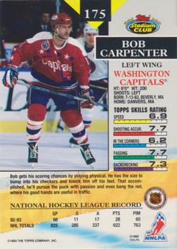1993-94 Stadium Club #175 Bob Carpenter Back