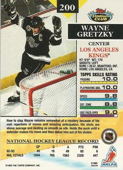 1993-94 Stadium Club #200 Wayne Gretzky Back