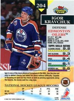 1993-94 Stadium Club #204 Igor Kravchuk Back