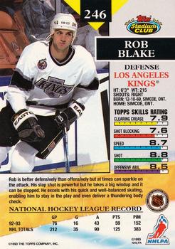 1993-94 Stadium Club #246 Rob Blake Back