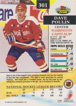 1993-94 Stadium Club #301 Dave Poulin Back