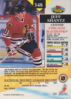 1993-94 Stadium Club #348 Jeff Shantz Back