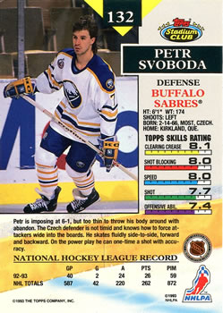 1993-94 Stadium Club #132 Petr Svoboda Back