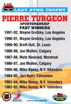 1993-94 Stadium Club #145 Pierre Turgeon Back