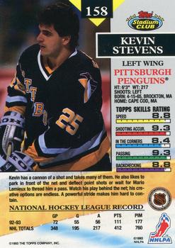 1993-94 Stadium Club #158 Kevin Stevens Back