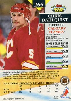1993-94 Stadium Club #266 Chris Dahlquist Back