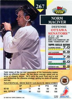 1993-94 Stadium Club #267 Norm Maciver Back