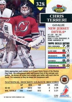1993-94 Stadium Club #328 Chris Terreri Back