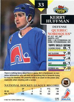 1993-94 Stadium Club #33 Kerry Huffman Back