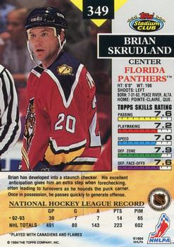 1993-94 Stadium Club #349 Brian Skrudland Back