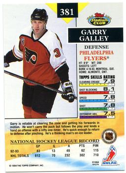 1993-94 Stadium Club #381 Garry Galley Back