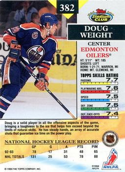 1993-94 Stadium Club #382 Doug Weight Back